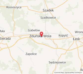 Mapa: Zduńska Wola, Województwo łódzkie
