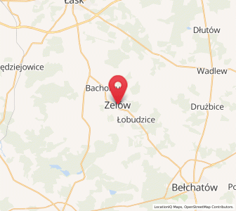 Mapa: Zelów, województwo łódzkie