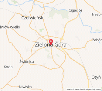 Mapa: Zielona Góra, Województwo lubuskie