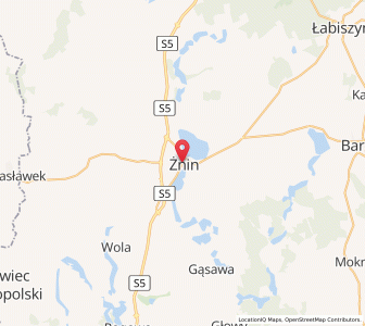 Mapa: Żnin, województwo kujawsko-pomorskie