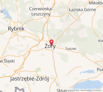 Mapa: Żory, Województwo śląskie