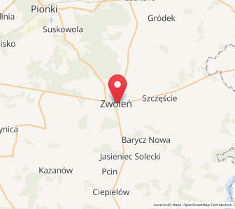 Mapa: Zwoleń, województwo mazowieckie